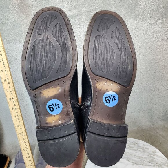 Franco Sarto Shoes Womens Size 6.5 Mist Black Leather Zip Ankle Boots - Picture 4 of 9